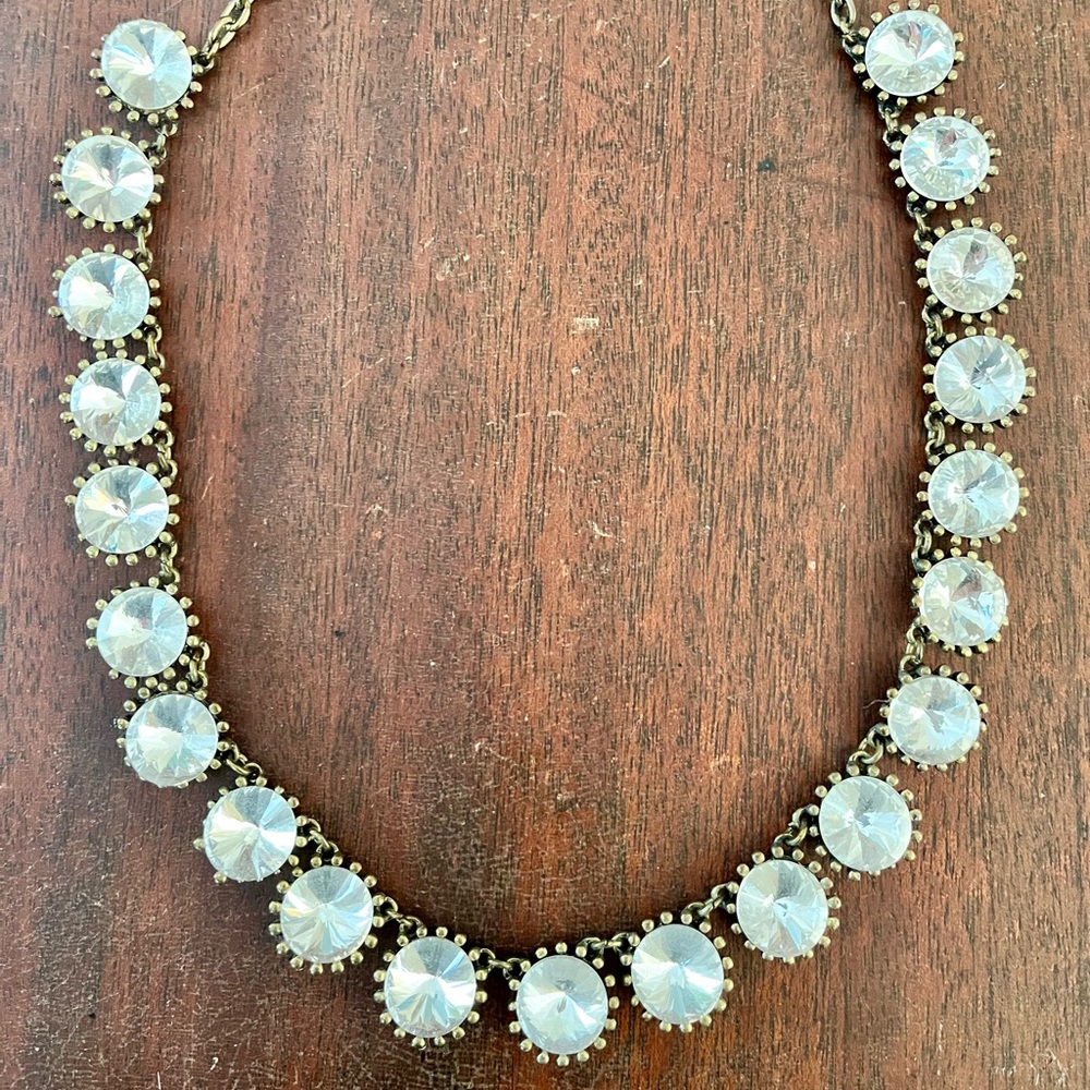 Simple clear crystal necklace